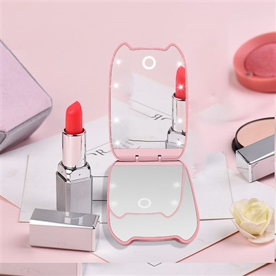 Oglindă de machiaj cu led compact de călătorie